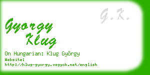 gyorgy klug business card
